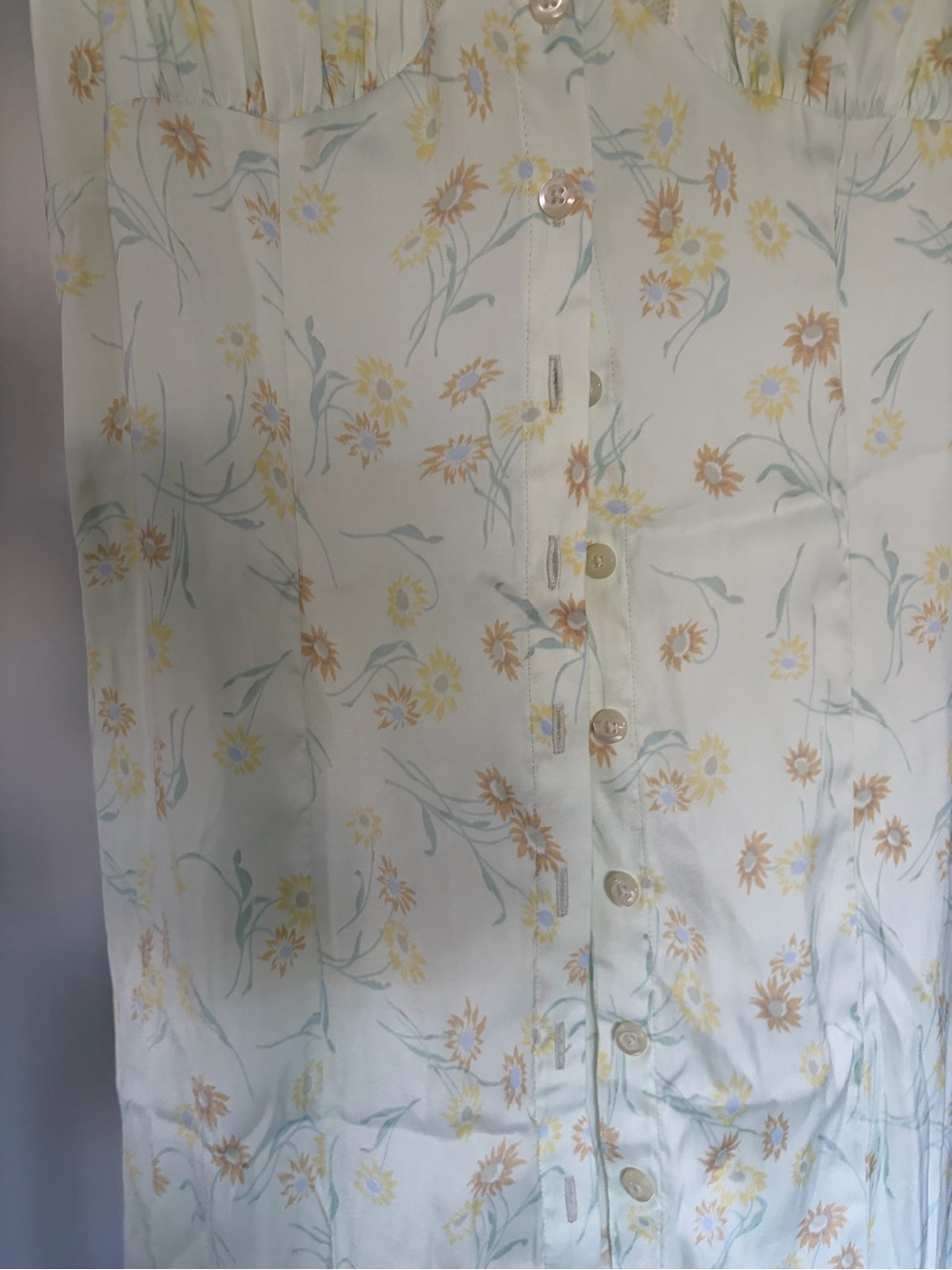 Kimchi Blue Pale Mint Floral Lace-Trim Maxi Top - Picture 6 of 8